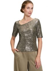 Vera Mont Koszulka w kolorze złotym rozmiar: 38. Żółte bluzki Vera Mont, bez wzorów, bez kołnierzyka, bez ramiączek. Za 179.64 zł.