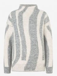 More & More Sweter w kolorze biało-szarym rozmiar: 42. Białe swetry More & More, bez wzorów, bez ramiączek. Za 197.63 zł.