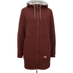 Długa bluza rozpinana z kapturem. Niebieskie bluzy bonprix, bez wzorów, z kapturem. Za 124.99 zł.