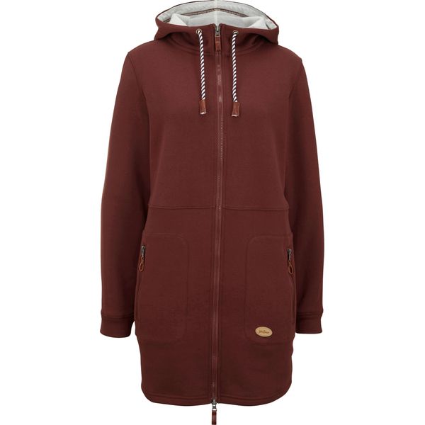 Długa bluza rozpinana z kapturem. Niebieskie bluzy bonprix, bez wzorów, z kapturem. Za 129.99 zł.
