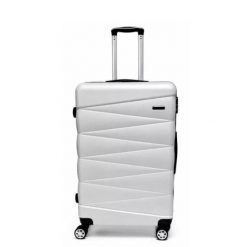 Walizka na kółkach Sapphire ST-2240 srebrna - średnia M DUO. Niebieskie walizki Sapphire, bez wzorów, duże. W wyprzedaży za 119.00 zł.