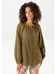 Aniston Bluzka w kolorze khaki rozmiar: 38. Brązowe bluzki Aniston, bez wzorów, z bawełny, bez kołnierzyka, bez ramiączek. Za 61.60 zł.
