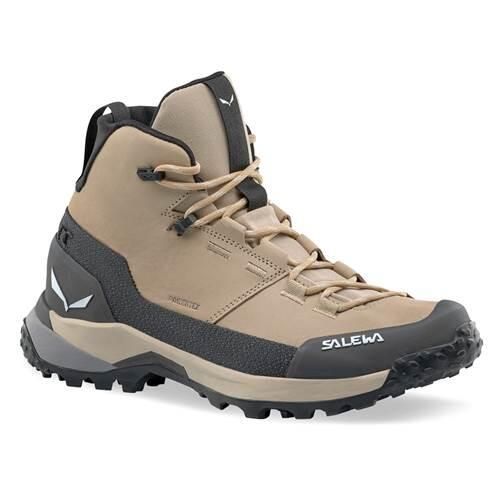 Buty trekkingowe damskie Salewa Puez Leather Mid Powertex. Brązowe trekkingi Salewa, z materiału, za kostkę, trekkingowe. Za 1,182.00 zł.