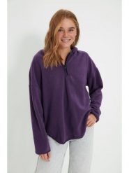 Trendyol Bluza w kolorze fioletowym rozmiar: M. Różowe bluzy Trendyol, m, bez wzorów, bez kaptura. Za 78.99 zł.