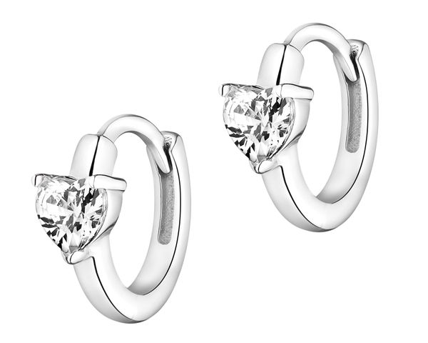 Kolczyki srebrne z cyrkoniami - serca, koła. Szare kolczyki Apart, z cyrkonią, srebrne. Za 109.00 zł.