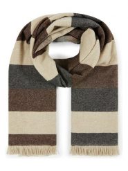 Lanerossi Wełniany szal w kolorze brązowo-beżowym z dodatkiem kaszmiru - 200 x 60 cm rozmiar: onesize. Brązowe szaliki Lanerossi, bez wzorów, z kaszmiru. Za 321.97 zł.