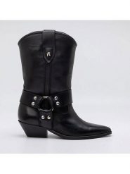 Replay Skórzane botki w kolorze czarnym rozmiar: 36. Czarne botki Replay, bez wzorów, bez obcasa, bez zapięcia. Za 521.99 zł.