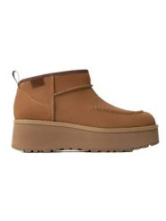 UGG Skórzane botki "Cityfunc Ultra Mini" w kolorze jasnobrązowym rozmiar: 39. Brązowe botki UGG, bez wzorów, z materiału, bez obcasa, na platformie, bez zapięcia. Za 682.45 zł.