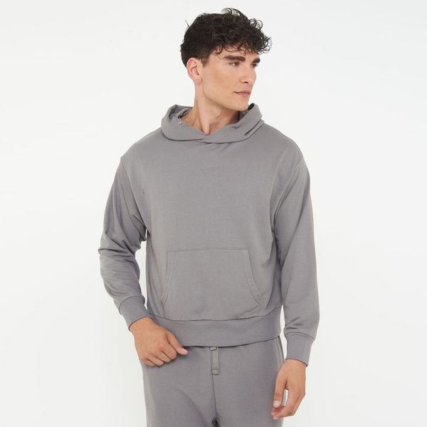 Unisex bluza z kapturem F BOXY ciemnoszara. Szare bluzy LEGEA, xl, bez wzorów, z bawełny, z kapturem. Za 89.90 zł.