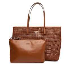 Torebka Guess. Brązowe shopper Guess, z aplikacjami, bez dodatków. Za 799.99 zł.