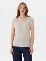 United Colors Of Benetton T-Shirt 37UJE16B1 Beżowy Regular Fit. Brązowe t-shirty United Colors of Benetton, s, bez wzorów, ze lnu, bez kołnierzyka, bez ramiączek. Za 139.99 zł.
