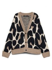 Vero Moda Kardigan w kolorze kremowo-beżowo-czarnym rozmiar: M. Brązowe kardigany Vero Moda, m, bez wzorów, ze splotem. Za 124.95 zł.