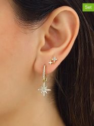 Miu Silver Pozłacane kolczyki (2 szt.) z cyrkoniami rozmiar: onesize. Szare kolczyki Miu Silver, z cyrkonią, pozłacane. Za 82.99 zł.