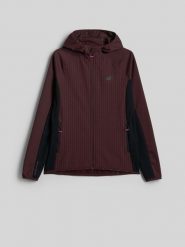 4F Kurtka softshell wiatroodporna damska - czarna XL. Czarne kurtki sportowe 4f, xl, bez wzorów, z softshellu, bez kaptura. Za 249.99 zł.