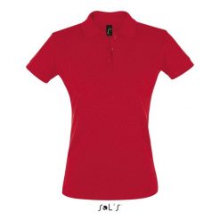 Damska koszulka polo Sol's Perfect. Czerwone koszulki polo SOL'S, s, bez wzorów, bez kołnierzyka, bez ramiączek. Za 106.50 zł.