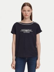 Guess T-Shirt W6YI58 K5317 Granatowy Regular Fit. Niebieskie t-shirty Guess, s, z aplikacjami, z bawełny, bez kołnierzyka, bez ramiączek. Za 234.99 zł.