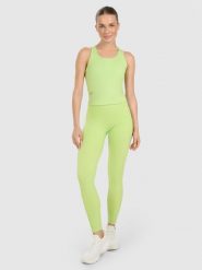 4F Legginsy treningowe szybkoschnące damskie - zielone XS. Zielone legginsy 4f, l, bez wzorów, z dzianiny, z podwyższonym stanem. Za 169.99 zł.
