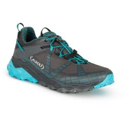 Buty sportowe trekkingowe damskie Aku Flyrock Gore-tex. Niebieskie trekkingi Aku, z gore-texu, wspinaczkowe. Za 389.00 zł.