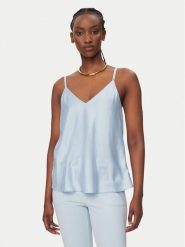 Rinascimento Top CFC0127685003 Błękitny Regular Fit. Niebieskie topy Rinascimento, xl, bez wzorów, z syntetyku, bez kołnierzyka, bez ramiączek. Za 229.99 zł.