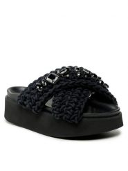 Inuikii Klapki Woven Stones 70103-106 Czarny. Czarne klapki Inuikii, bez wzorów, z materiału, bez obcasa. Za 1,219.00 zł.