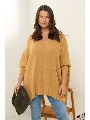 Curvy Lady Sweter w kolorze jasnobrązowym rozmiar: 40/42. Brązowe swetry Curvy Lady, bez wzorów, bez ramiączek. Za 132.67 zł.