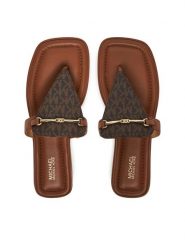 MICHAEL Michael Kors Japonki Lena 40R5LEFS2B Brązowy. Brązowe klapki MICHAEL Michael Kors, bez wzorów, ze lnu, bez obcasa. Za 549.99 zł.