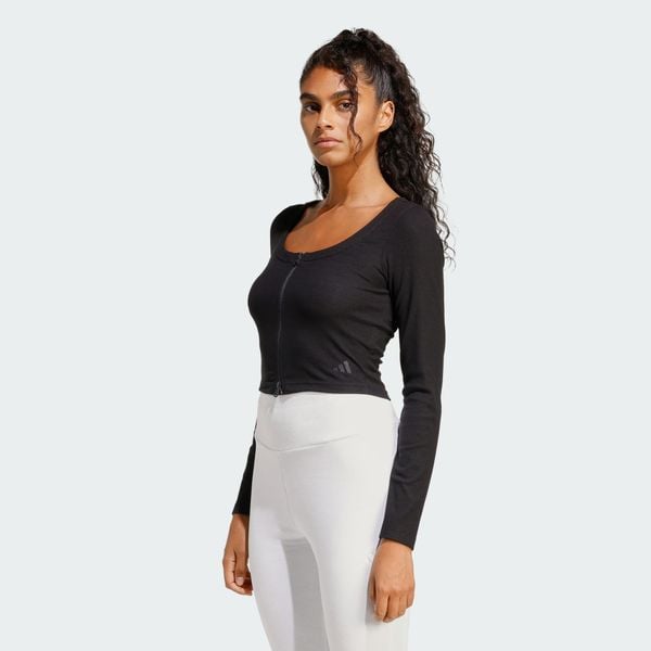 Kardigan Seasonal Essentials Rib. Czarne kardigany Adidas, m, bez wzorów, prążkowane. Za 149.00 zł.