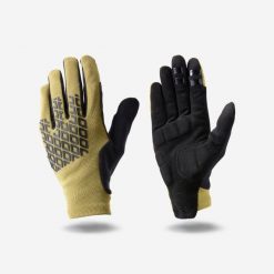 Rękawiczki rowerowe MTB Rockrider Wygodne 500. Czarne rękawiczki ROCKRIDER, bez wzorów, z materiału, sportowe. Za 89.98 zł.