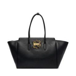 Torebka Just Cavalli. Czarne shopper Just Cavalli, bez wzorów, bez dodatków. Za 939.99 zł.