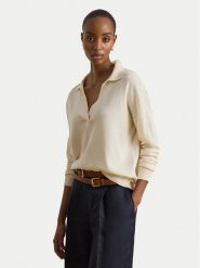 LAUREN RALPH LAUREN Sweter 200P14056001 Kremowy Regular Fit. Białe swetry Lauren Ralph Lauren, m, bez wzorów, z bawełny, bez ramiączek. Za 769.99 zł.