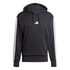 Bluza z kapturem adidas Essentials 3-Stripes French Terry. Czarne bluzy Adidas, s, bez wzorów, z dresówki, z kapturem. Za 294.20 zł.
