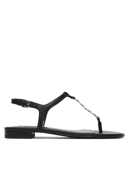 KARL LAGERFELD Sandały KL82516 Czarny. Czarne sandały KARL LAGERFELD, bez wzorów, ze skóry, bez obcasa, na płaskiej podeszwie, bez zapięcia. Za 500.99 zł.
