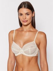Triumph Biustonosz z fiszbiną Aura Spotlight 10208015 Beżowy. Brązowe biustonosze Triumph, bez wzorów, z syntetyku. Za 69.99 zł.