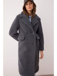 Trendyol Płaszcz pluszowy w kolorze antracytowym rozmiar: 38. Czarne płaszcze Trendyol, bez wzorów, bez kaptura. Za 167.28 zł.
