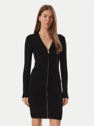 Marciano Guess Sukienka dzianinowa G6BK09 Z1547 Czarny Regular Fit. Czarne sukienki Marciano Guess, z aplikacjami, z dzianiny, bez kołnierzyka, bez ramiączek. Za 989.99 zł.