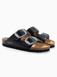 BACKSUN Klapki "Londrina" w kolorze czarnym rozmiar: 38. Czarne klapki Backsun, bez wzorów, z otwartym noskiem, bez obcasa. Za 130.99 zł.