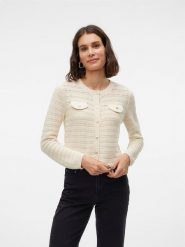 Vero Moda Kardigan w kolorze beżowym rozmiar: M. Brązowe kardigany Vero Moda, m, bez wzorów, z bawełny. Za 88.02 zł.