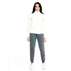 Bluza z zamek błyskawiczny na co dzień na siłownię. Białe bluzy LEONE 1947 APPAREL, xl, bez wzorów, z dresówki, bez kaptura. W wyprzedaży za 273.65 zł.