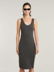 G-Star Sukienka w kolorze antracytowym rozmiar: M. Czarne sukienki G-Star, m, bez wzorów, z bawełny, retro, bez kołnierzyka, bez ramiączek, midi. Za 121.99 zł.