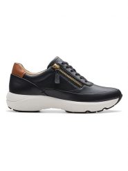 Clarks Skórzane sneakersy "Tivoli Zip" w kolorze czarnym rozmiar: 40. Czarne trampki Clarks, bez wzorów, bez zapięcia. Za 217.99 zł.