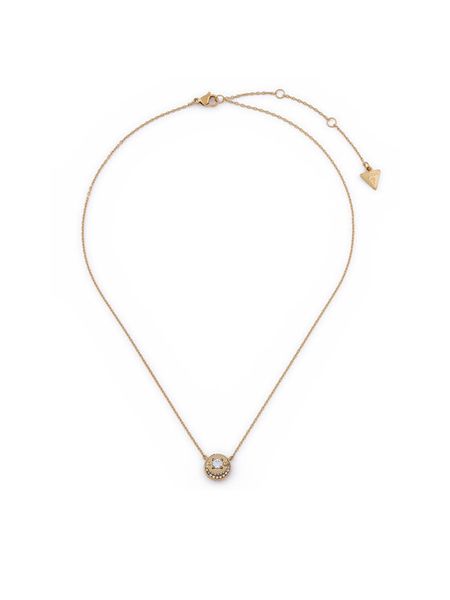 Guess Naszyjnik JUBN05 554JW Złoty. Żółte naszyjniki Guess, metalowe. Za 259.99 zł.
