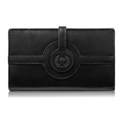 Portfel damski skórzany czarny duży w orientacji poziomej z RFID Paolo Peruzzi T-134-BL. Czarne portfele bez wzorów, z materiału. Za 75.65 zł.