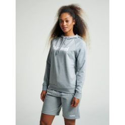 Bluza damska z kapturem Hummel go logo. Szare bluzy Hummel, xs, bez wzorów, z bawełny, z kapturem. Za 181.35 zł.