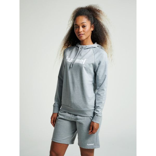 Bluza damska z kapturem Hummel go logo. Szare bluzy Hummel, s, bez wzorów, z bawełny, z kapturem. Za 177.20 zł.