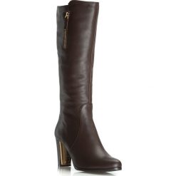 Buty damskie. Żółte kozaki Wittchen, z materiału, bez obcasa, na obcasie, bez zapięcia. W wyprzedaży za 399.90 zł.