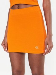 Calvin Klein Jeans Spódnica ołówkowa J20J220795 Pomarańczowy Slim Fit. Brązowe spódnice Calvin Klein Jeans, m, bez wzorów, z jeansu, ołówkowe. Za 159.99 zł.