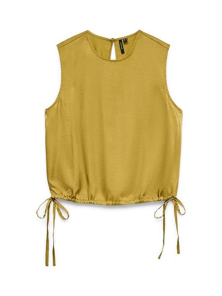 Vero Moda Bluzka w kolorze musztardowym rozmiar: S. Żółte bluzki Vero Moda, s, bez wzorów, bez kołnierzyka, bez ramiączek. Za 109.95 zł.