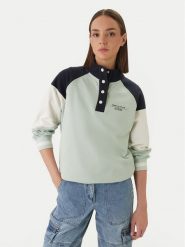 Guess Bluza GUESS x NORTH SAILS W6GQ12 K3481 Zielony Regular Fit. Zielone bluzy Guess, xs, z aplikacjami, z bawełny, bez kaptura. Za 469.99 zł.