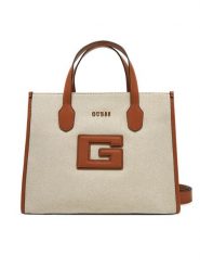 Guess Torebka HWWG91 98220 Beżowy. Brązowe torebki klasyczne Guess, z aplikacjami, z materiału, bez dodatków. Za 349.99 zł.