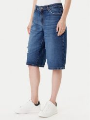 Guess Jeans Szorty jeansowe W5YD1D D5R22 Niebieski Regular Fit. Niebieskie szorty Guess Jeans, z aplikacjami, z bawełny. Za 209.99 zł.